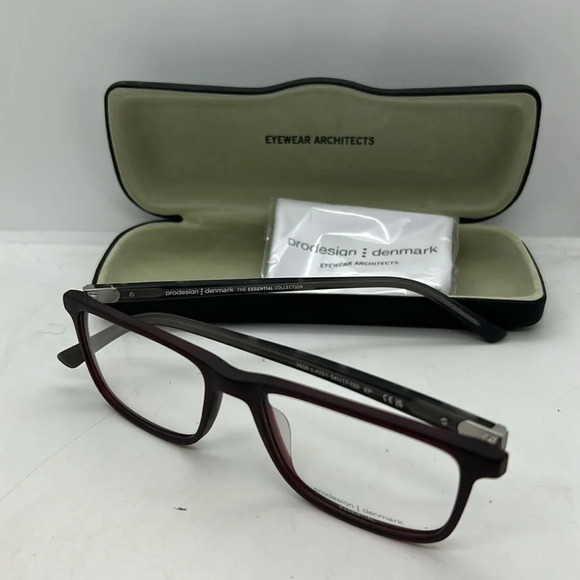 ProDesign Denmark 3658 Eyeglasses Frames Case RXable 4031 Red Dark Matt NWT a - Picture 6 of 6